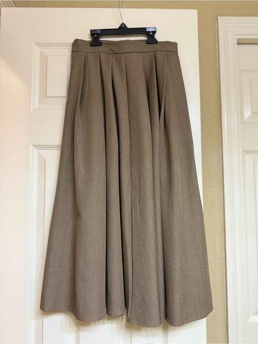 DAZY Classic A-Line Maxi Skirt in Taupe